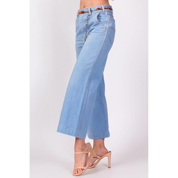 70s Gap Light Wash Flared Jeans - Petite Extra Small | Vintage High Waisted - Picture 4 of 8
